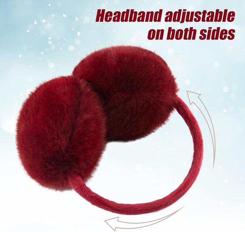 YATANAM Ear Muffs for Women Faux Fur Winter Girls Earmuffs Fluffy Adjustable Ear Warmers Cute Ear Covers - Image 2
